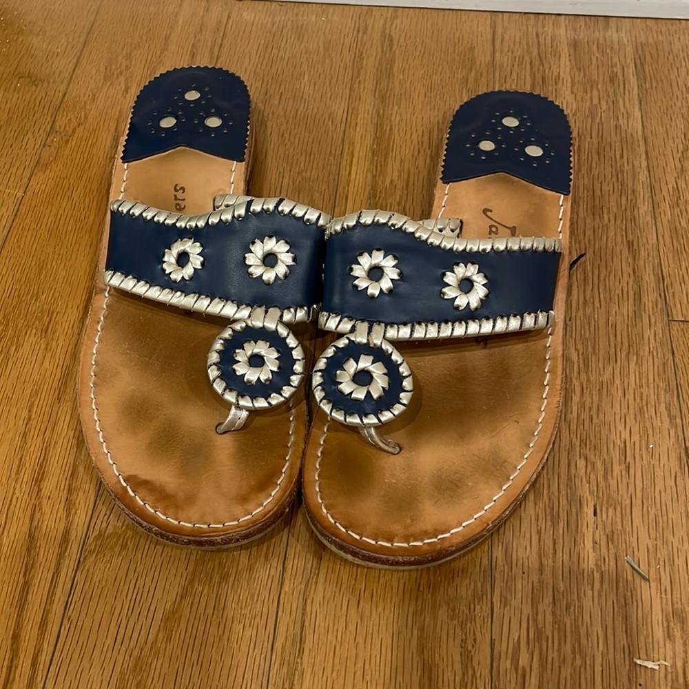 Jack Rogers Navy Flat Jack Sandals